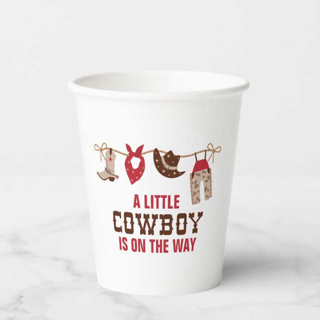 Rodeo Western Cowboy Baby Shower Paper Cups (Front)