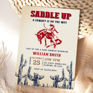 Rodeo Western Cowboy Baby Shower Party Invitation