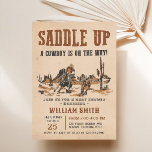 Rodeo Western Cowboy Baby Shower Party Invitation