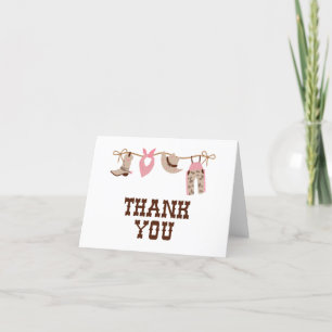 Rodeo Western Cowboy Baby Shower Thank You Card