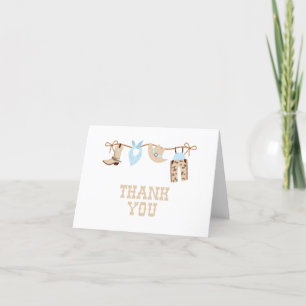 Rodeo Western Cowboy Baby Shower Thank You Card
