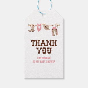 Rodeo Western Cowgirl Baby Shower Gift Tags