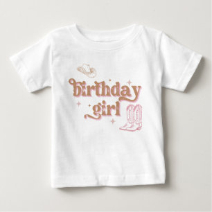 Rodeo Western Pink Cowgirl Birthday  Baby T-Shirt