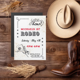 Rodeo Western Riding Cowboy Birthday Magnetic Invitation