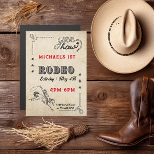 Rodeo Western Riding Cowboy Rodeo Birthday Magnetic Invitation