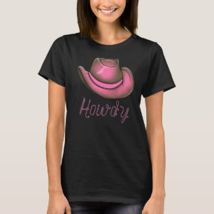 Rodeo Western Texas Howdy Cowgirl Hat T-Shirt