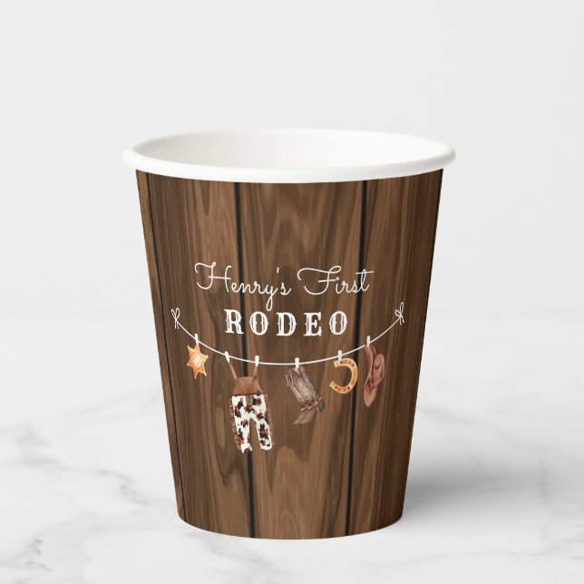  Rodeo Wild West rustec Western birthday Paper Cups (Front)