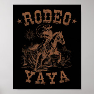 Rodeo Yaya Western Cowboy Family Matching Mother's Poster
