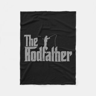 Rodfather Funny Fishing Lover Rod Fish Dad Fisherm Fleece Blanket