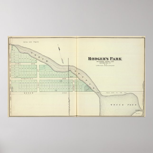 Rodger's Park, adjoining Spring Lake Poster (Front)