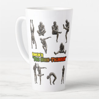 Rodin's The Non-Thinker Statue Collage Latte Mug