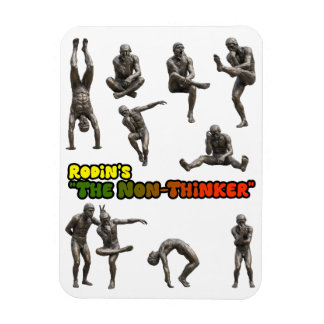 Rodin's The Non-Thinker Statue Collage Magnet