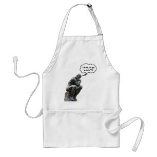Rodin's Thinker Statue - I Think I'll Go Watch TV Standard Apron