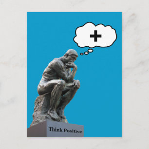 Rodin's Thinker Statue - Think Positive Postcard