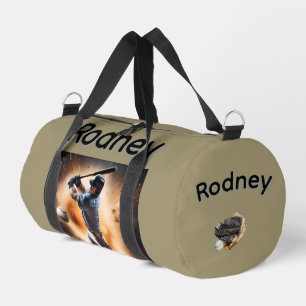 Rodney Name And Baseball Images, Duffle Bag