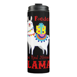 Rodolfo The Red Nosed Llama Thermal Tumbler