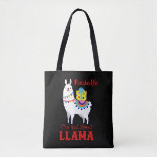 Rodolfo The Red Nosed Llama Tote Bag