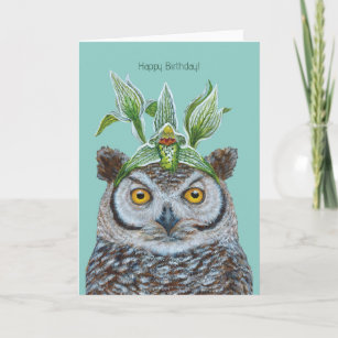 Rodrigo the owl birthday card