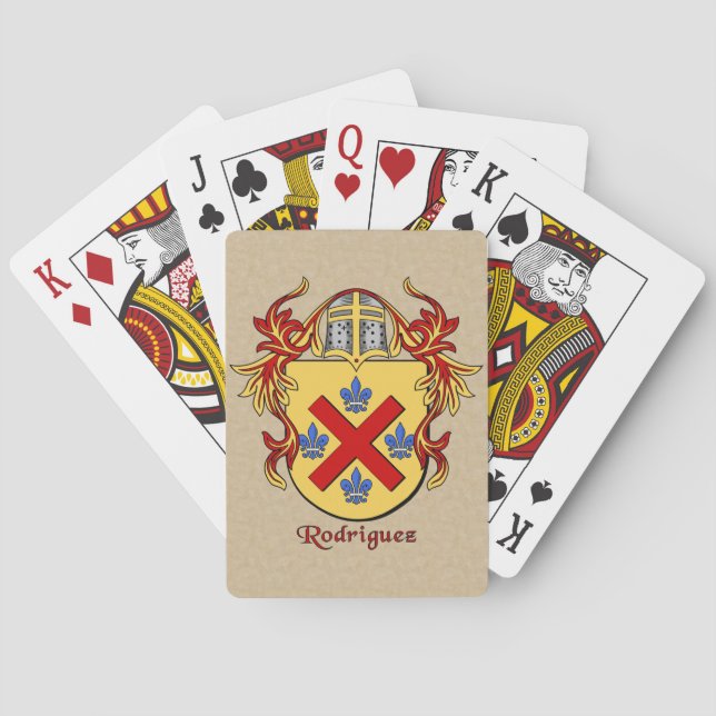 Rodriguez Heraldic Shield with Mantling Playing Cards (Back)