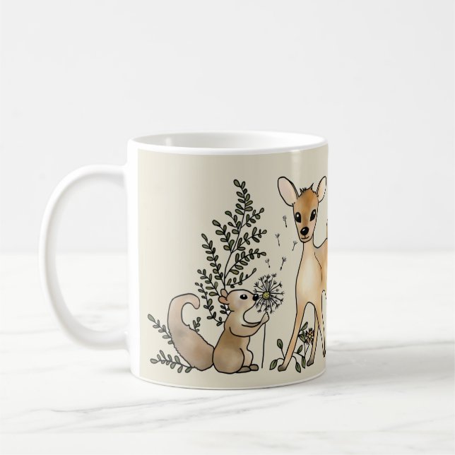 Roe and squirrels coffee cup (Left)