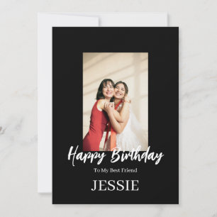 ROE Black & White Simple Birthday Best Friend Card