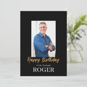 ROE Black & White Simple Birthday Husband Greeting Card