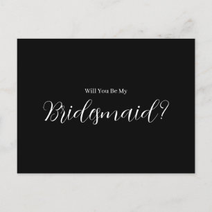 ROE Black & White Simple Bridesmaid Postcard