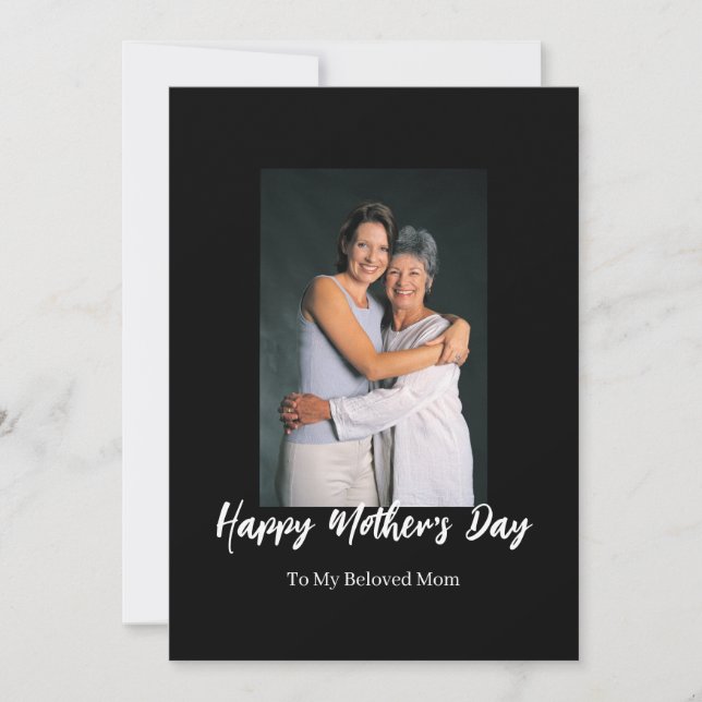 ROE Black & White Simple Mother’s Day Greeting Card (Front)