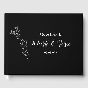 ROE Black & White Simple Wedding Guest Book