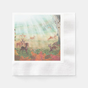 Roe Deer Capreolus capreolus in Forest Sunlight   Napkin
