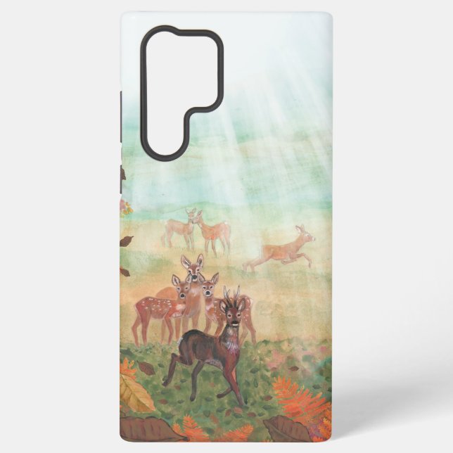 Roe Deer Capreolus capreolus in Forest Sunlight    Samsung Galaxy S22 Ultra Case (Back)