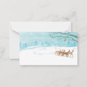 Roe Deer Group in Winter Card