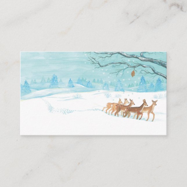Roe Deer Group in Winter Enclosure Card (Front)