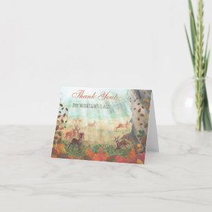 Roe Deer in Forest Sunlight Customisable Thank You Card