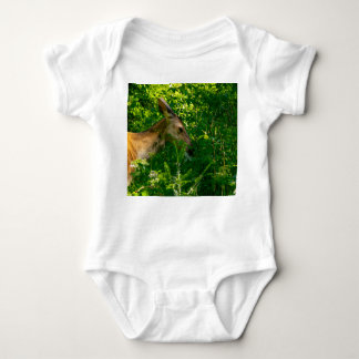 Roe deer in the forest. baby bodysuit
