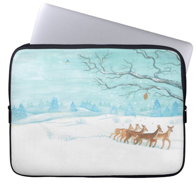 Roe Deer in Winter   Laptop Sleeve (Front)