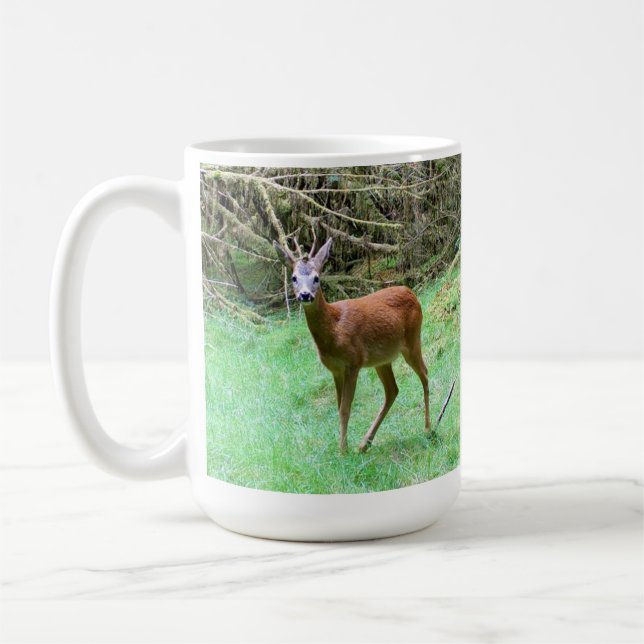 Roe Deer Stag Posing Coffee Mug (Left)