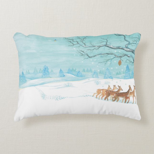 Roe deer Winter  Decorative Cushion (Front)