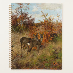 Roe Deer with Autumn Leaves Vintage Wildlife Planner