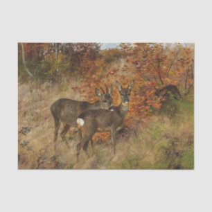 Roe Deer with Autumn Leaves Vintage Wildlife  Tissue Paper