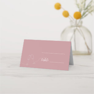 ROE Pink & White Simple Wedding Place Card