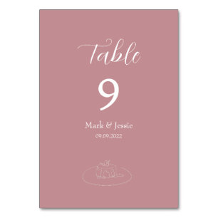 ROE Pink & White Simple Wedding Table Number