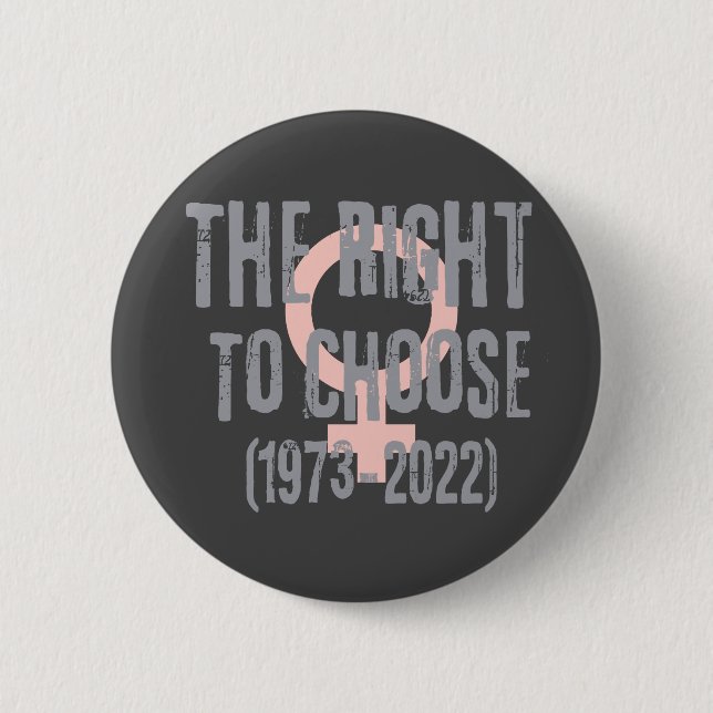 Roe V Wade Death Date Typography  6 Cm Round Badge (Front)
