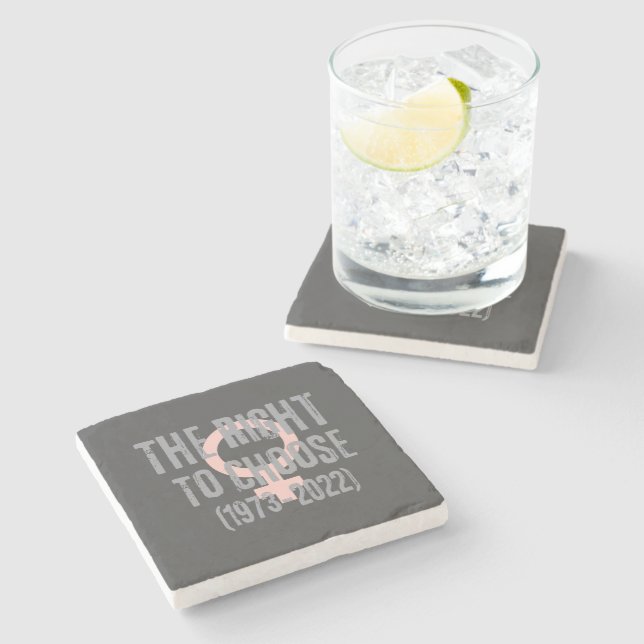 Roe V Wade Death Date Typography  Stone Coaster (Side)