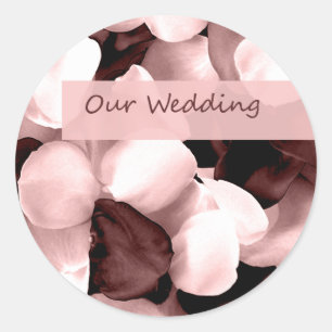 roes petals ~ our wedding classic round sticker