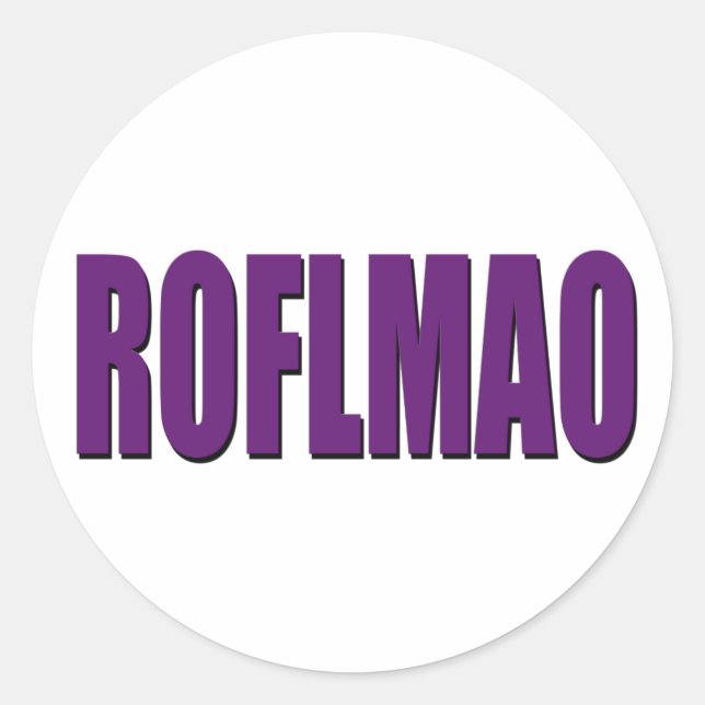 ROFLMAO purple Classic Round Sticker (Front)