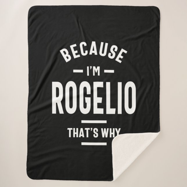Rogelio Personalised Name Birthday Sherpa Blanket (Front)