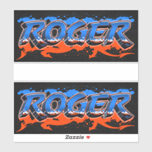 Roger First Name Graffiti Sticker