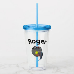 Roger Name With Ball Catching Pelican, Acrylic Tumbler
