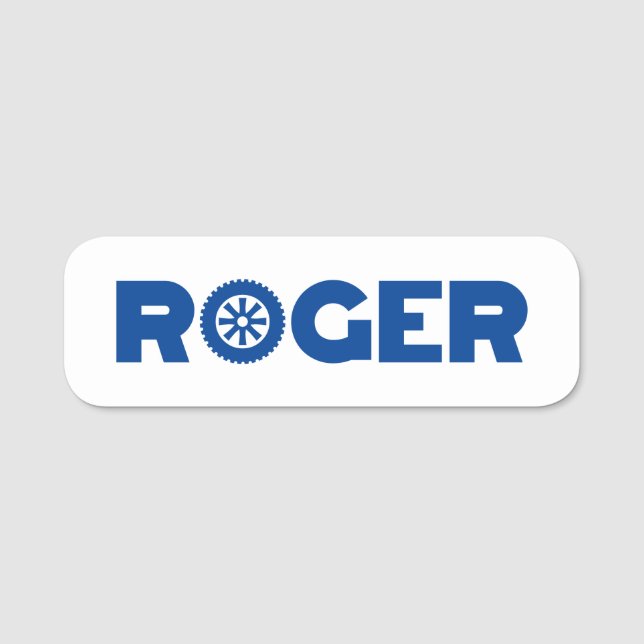 Roger Petrol Head Name Tag (Front)